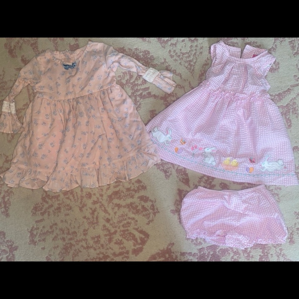 2 pink toddler dresses/ Easter dress